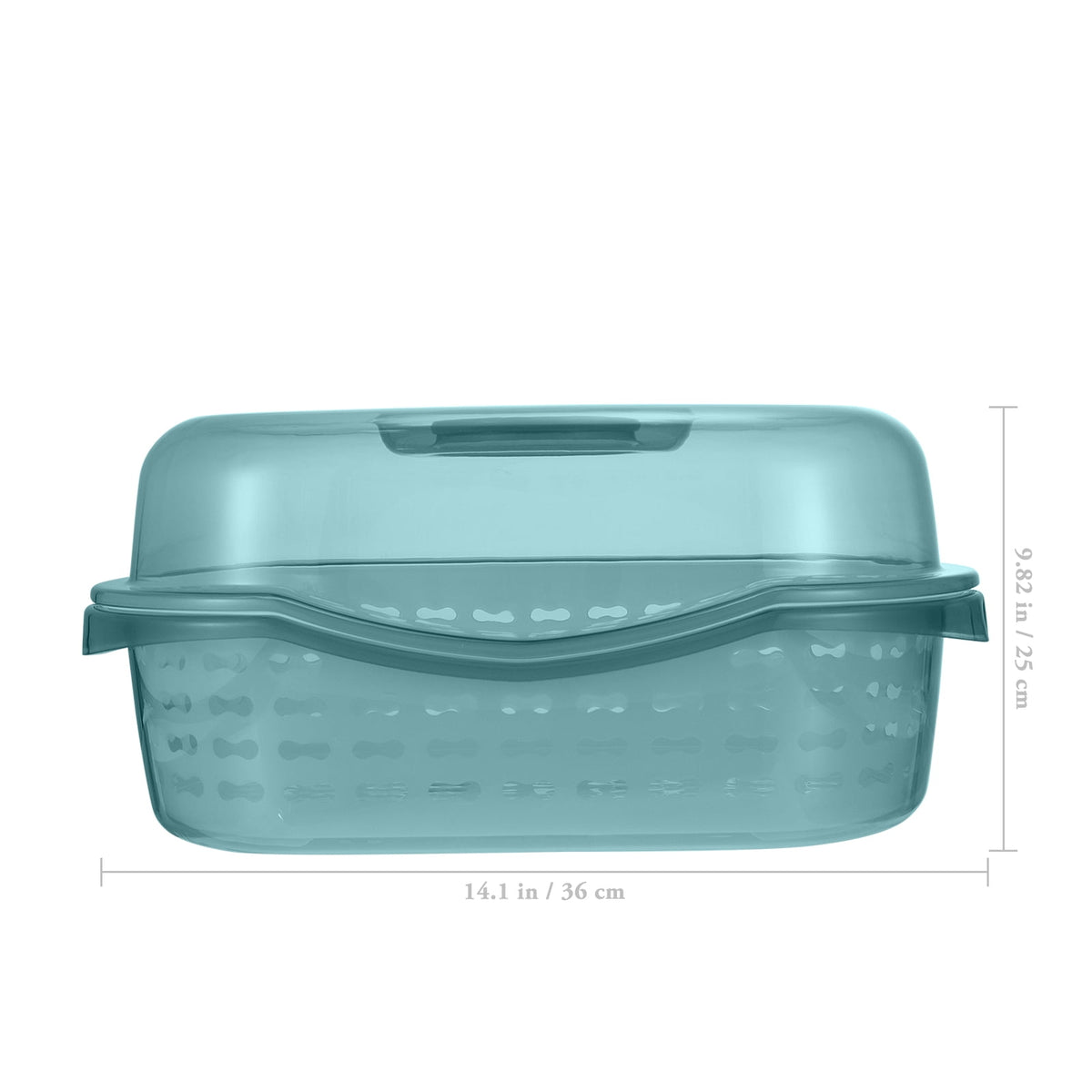 Double-Layer Drain Basket with Translucent Lid and Handle, Storage Bin for Bottles, Dishes and Produce - Image 6