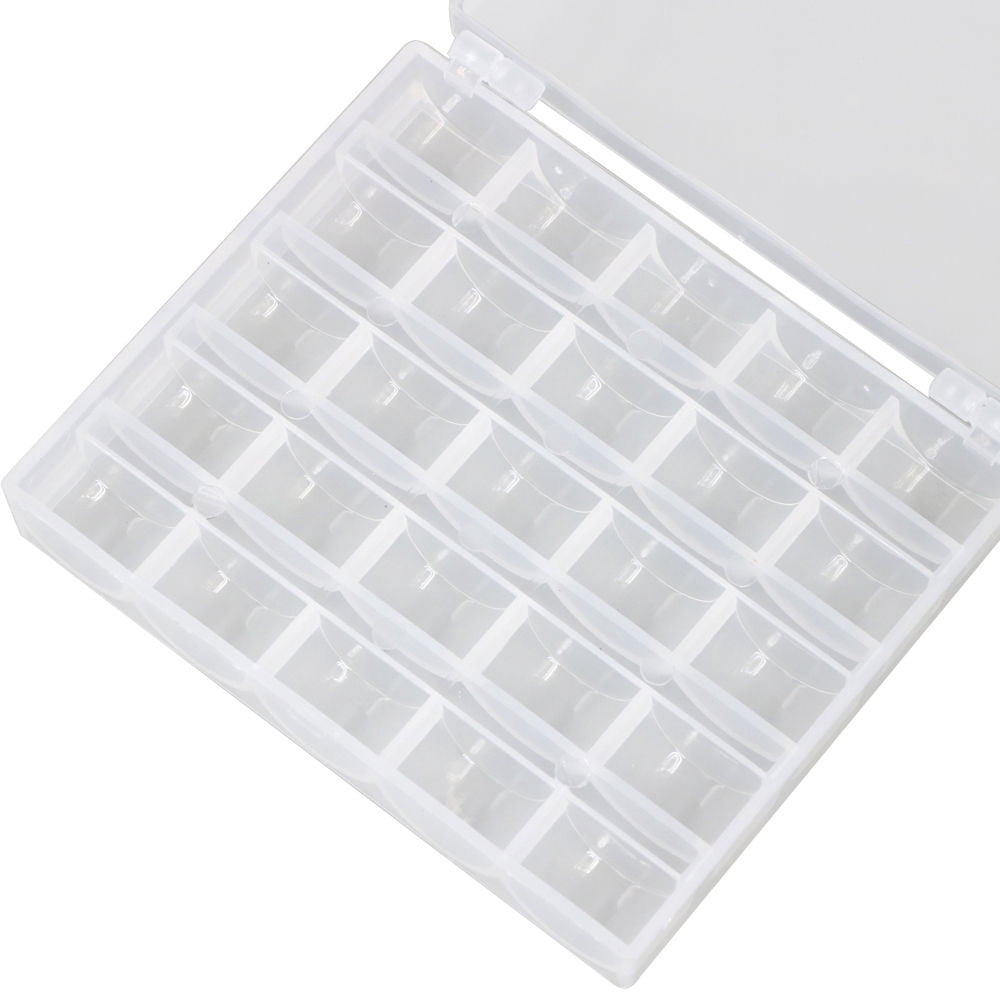 Clear Bobbin Storage Case with 25 Slots, Compact Organizer for Sewing Machine Bobbins - Image 3