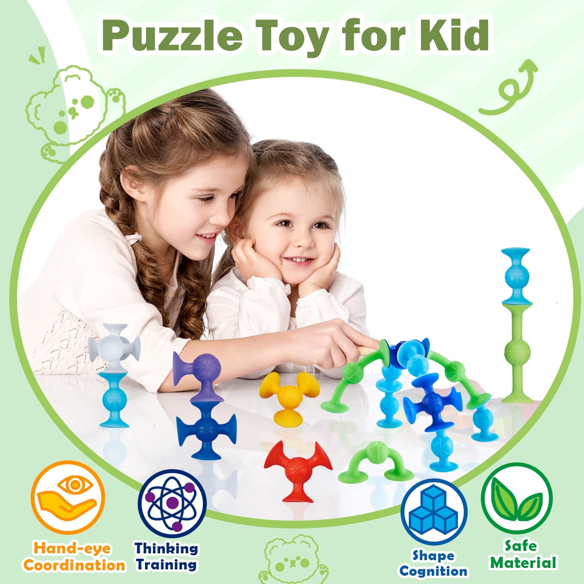 Bath Suction Cup Toy Set, 40 Colorful Shapes for Building and Sticking - Image 6