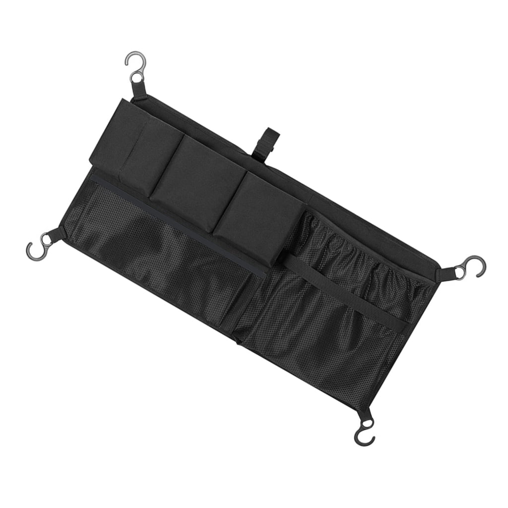 Wagon Cargo Net Organizer with Mesh Pockets, Foldable 600D Storage Net for Family Outings, Black - Image 6