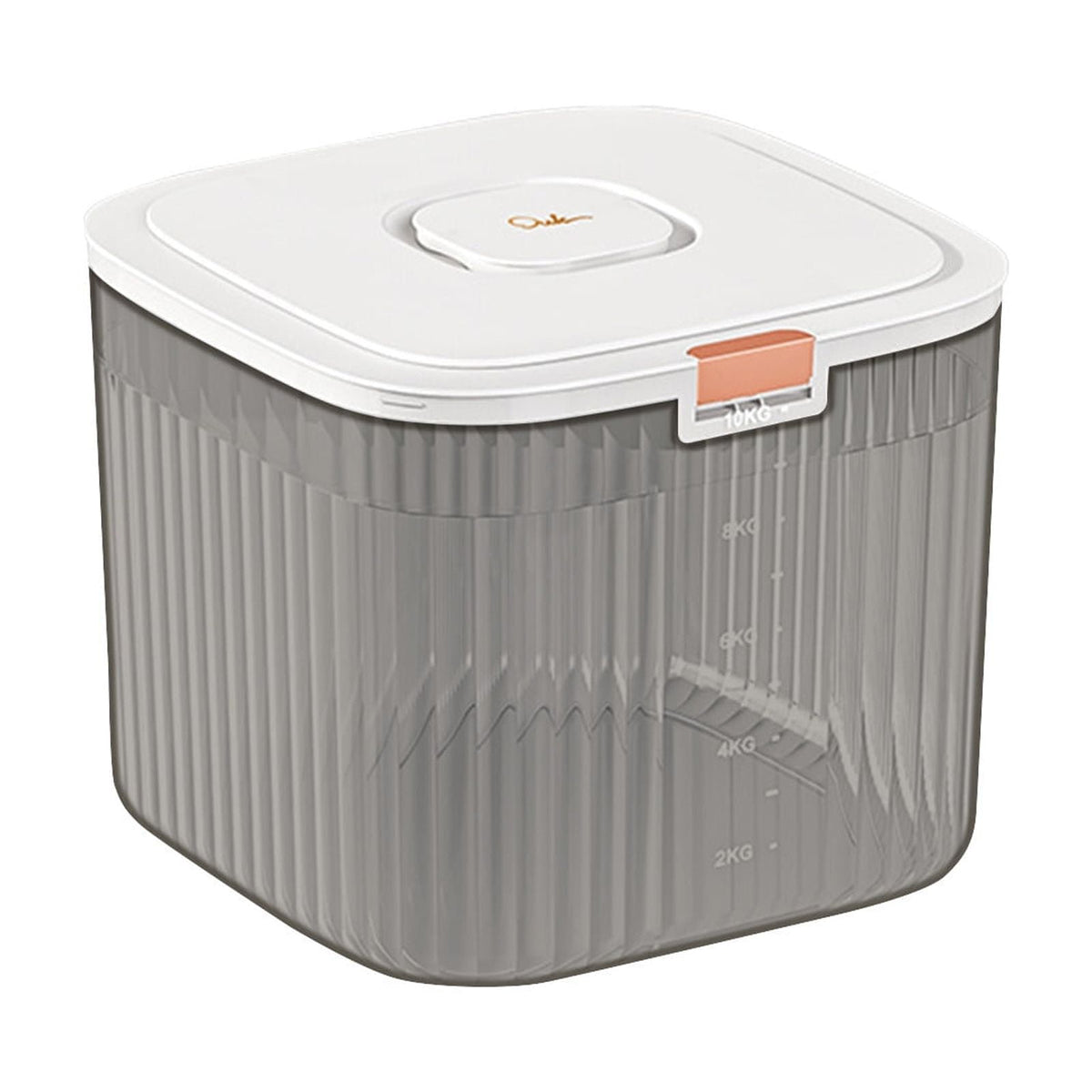 Airtight Grain Dispenser with Flip Lid and Measuring Cup, 10 L Gray Container for Rice, Cereal and Flour