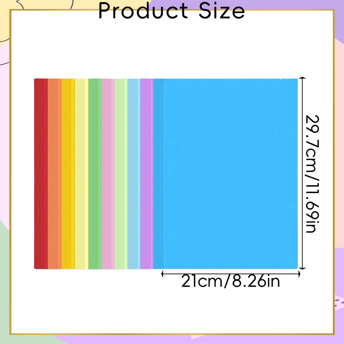 A4 Colored Craft Paper, 100 Sheets in 10 Shades, Acid-Free Thin Paper for Origami, Cards and Drawing - Image 3