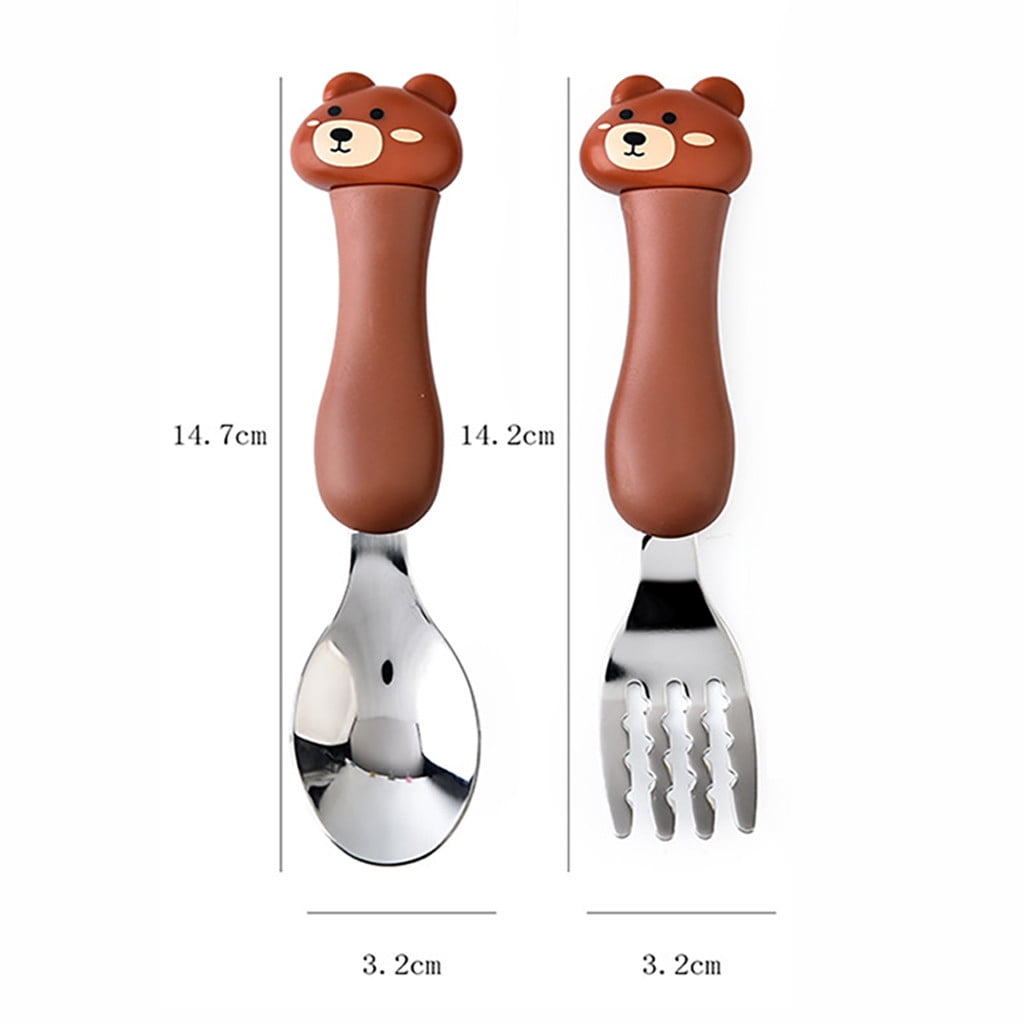 Stainless Steel Kids Spoon and Fork Set with Travel Case, Child-Size Flatware for Ages 3 and Up - Image 2