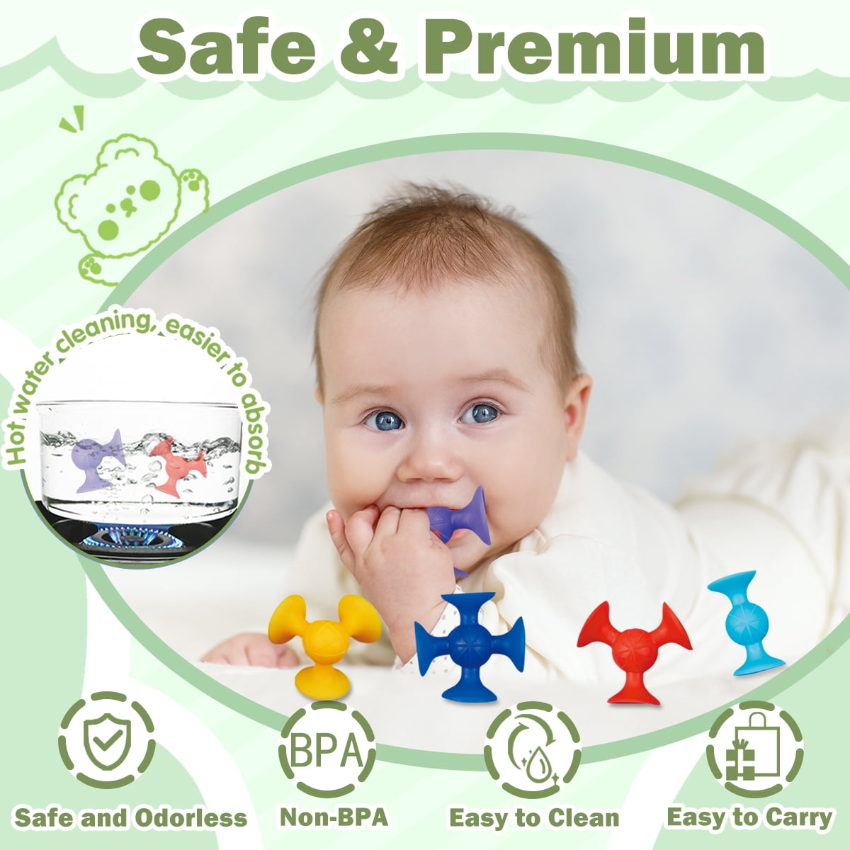 Bath Suction Cup Toy Set, 40 Colorful Shapes for Building and Sticking - Image 4