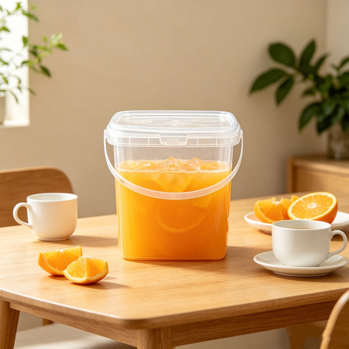 Small Clear Storage Canister with Sealed Lid and Handle, Pantry Container for Snacks and Dry Goods - Image 3
