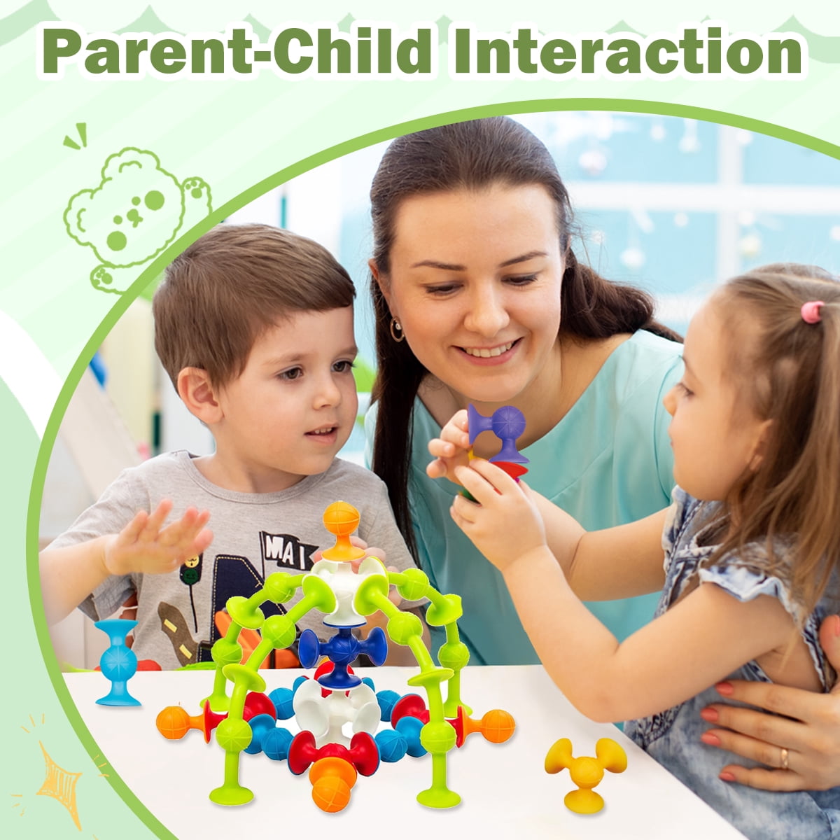 Bath Suction Cup Toy Set, 40 Colorful Shapes for Building and Sticking - Image 5