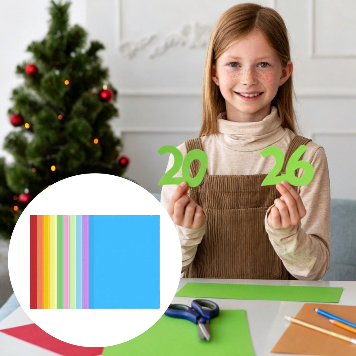 A4 Colored Craft Paper, 100 Sheets in 10 Shades, Acid-Free Thin Paper for Origami, Cards and Drawing - Image 2