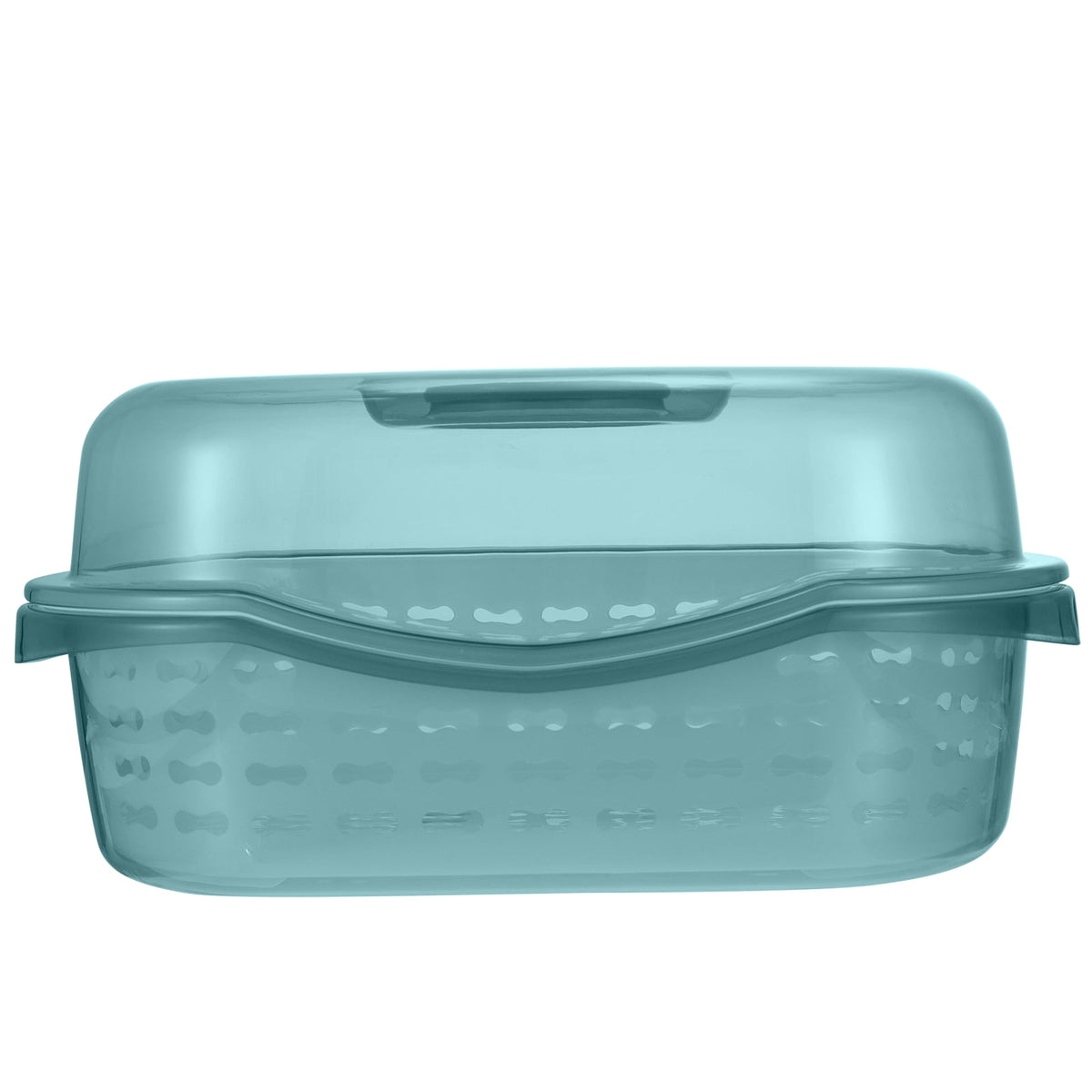 Double-Layer Drain Basket with Translucent Lid and Handle, Storage Bin for Bottles, Dishes and Produce - Image 5