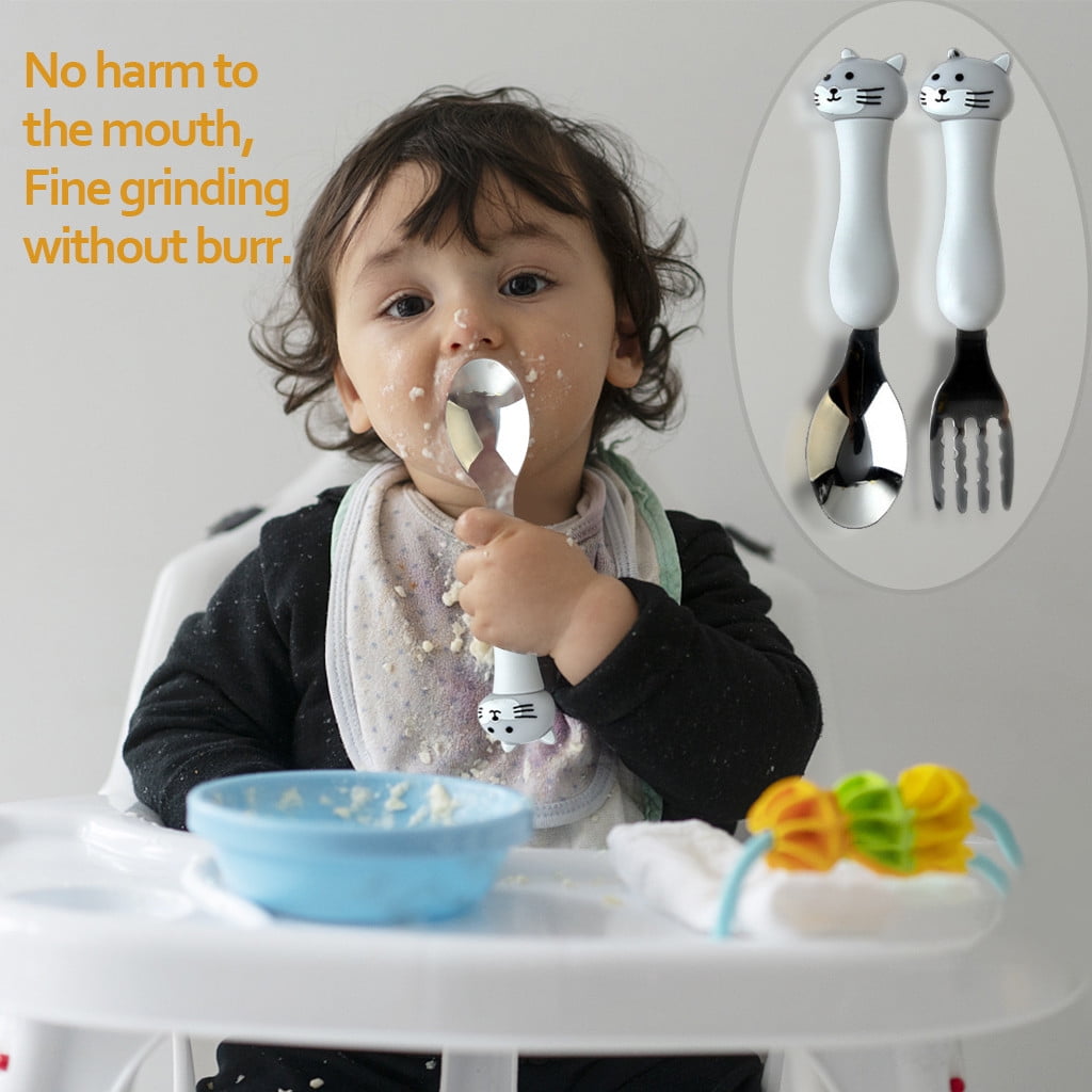 Stainless Steel Kids Spoon and Fork Set with Travel Case, Child-Size Flatware for Ages 3 and Up - Image 3