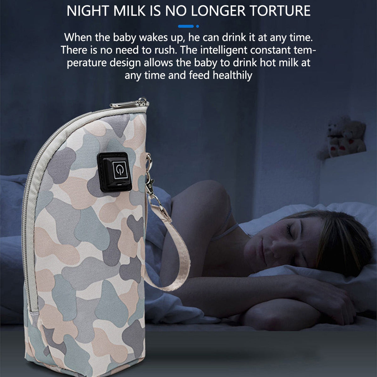 USB Bottle Warmer Sleeve with 3 Temperature Settings, Portable Insulated Travel Bag for Milk Bottles - Image 5