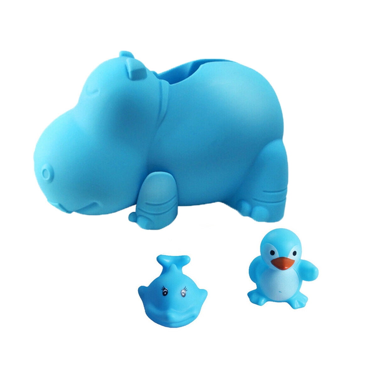 Blue Hippo Bath Spout Cover, Soft Silicone Faucet Guard with Adjustable Strap, Plus 2 Small Bath Toys