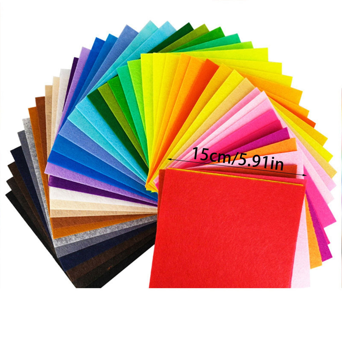 Soft Nonwoven Felt Squares, 40 Assorted Color Sheets 5.9 x 5.9 Inches for Sewing and Kids Crafts - Image 4