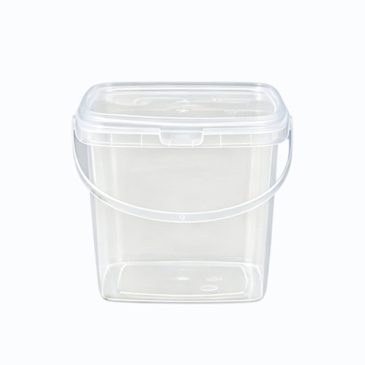 Small Clear Storage Canister with Sealed Lid and Handle, Pantry Container for Snacks and Dry Goods