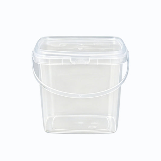 Small Clear Storage Canister with Sealed Lid and Handle, Pantry Container for Snacks and Dry Goods