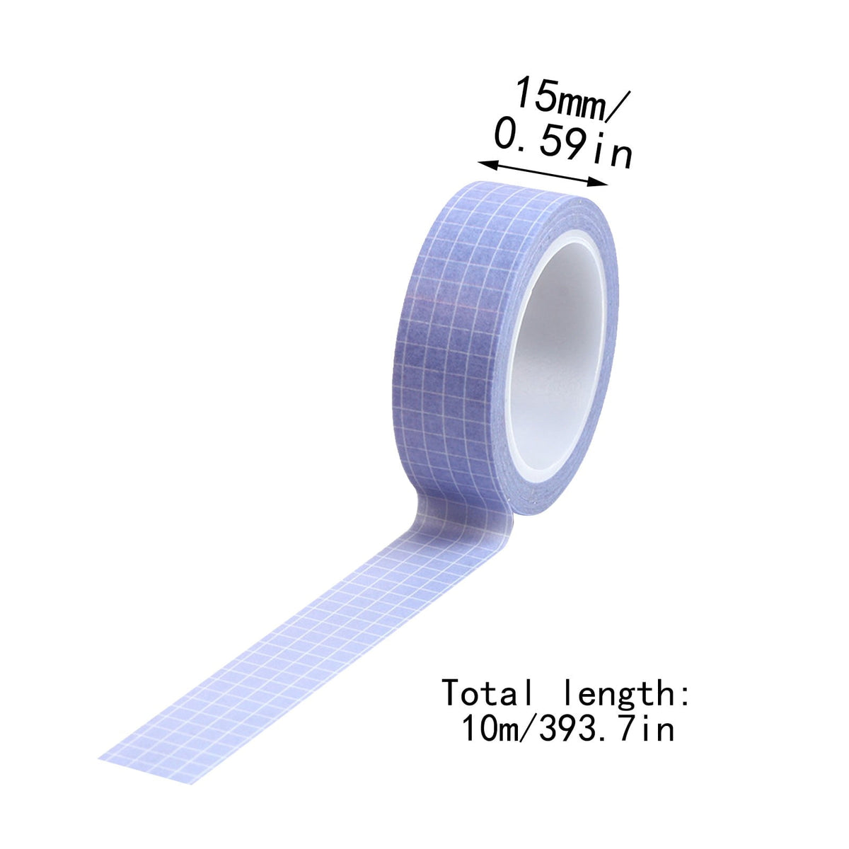 Grid Pattern Washi Tape Roll, 15 mm x 10 m Writable Paper Tape for Journals, Labels and Crafts - Image 2