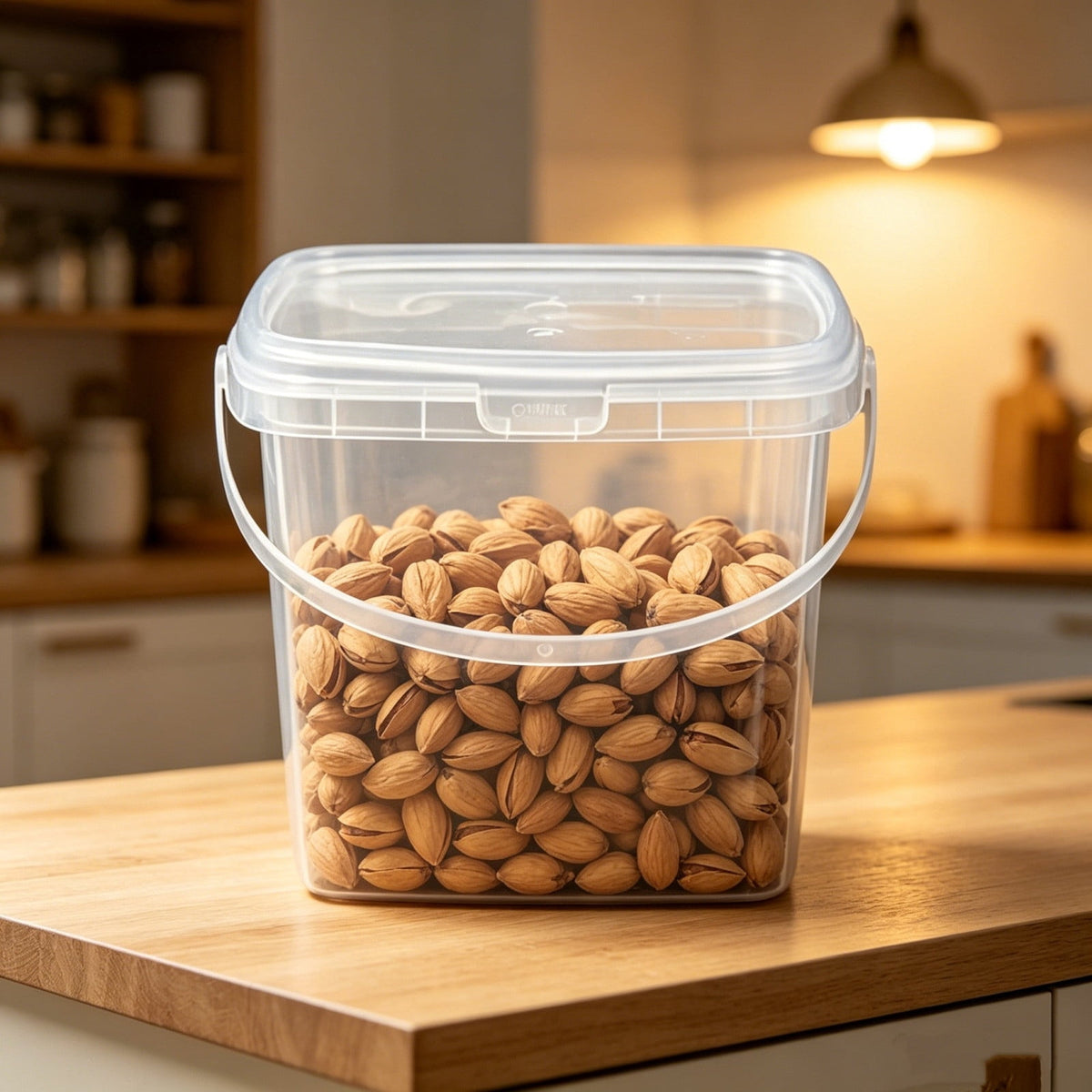 Small Clear Storage Canister with Sealed Lid and Handle, Pantry Container for Snacks and Dry Goods - Image 4