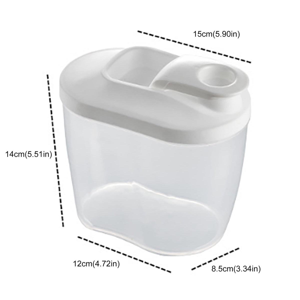 Airtight Cereal Container with Pouring Spout, 1 L (34 oz) Green Dry Food Canister, 4.7 x 3.3 x 5.5 in - Image 2