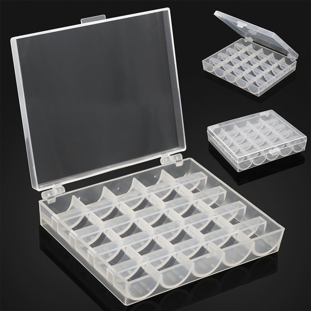 Clear Bobbin Storage Case with 25 Slots, Compact Organizer for Sewing Machine Bobbins - Image 2