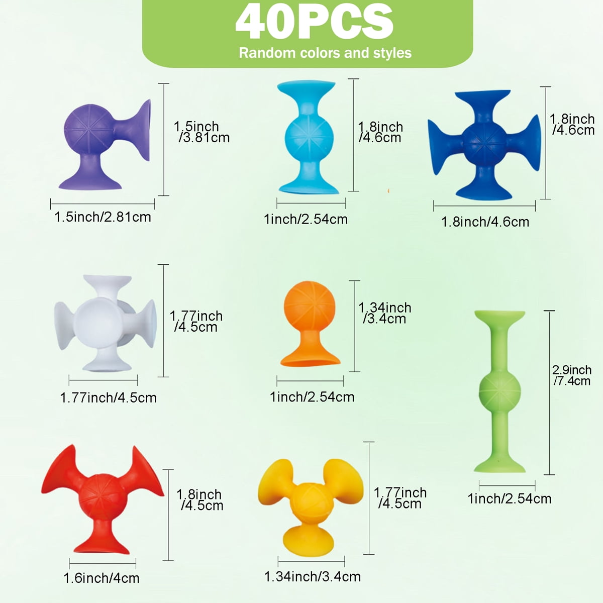 Bath Suction Cup Toy Set, 40 Colorful Shapes for Building and Sticking - Image 3