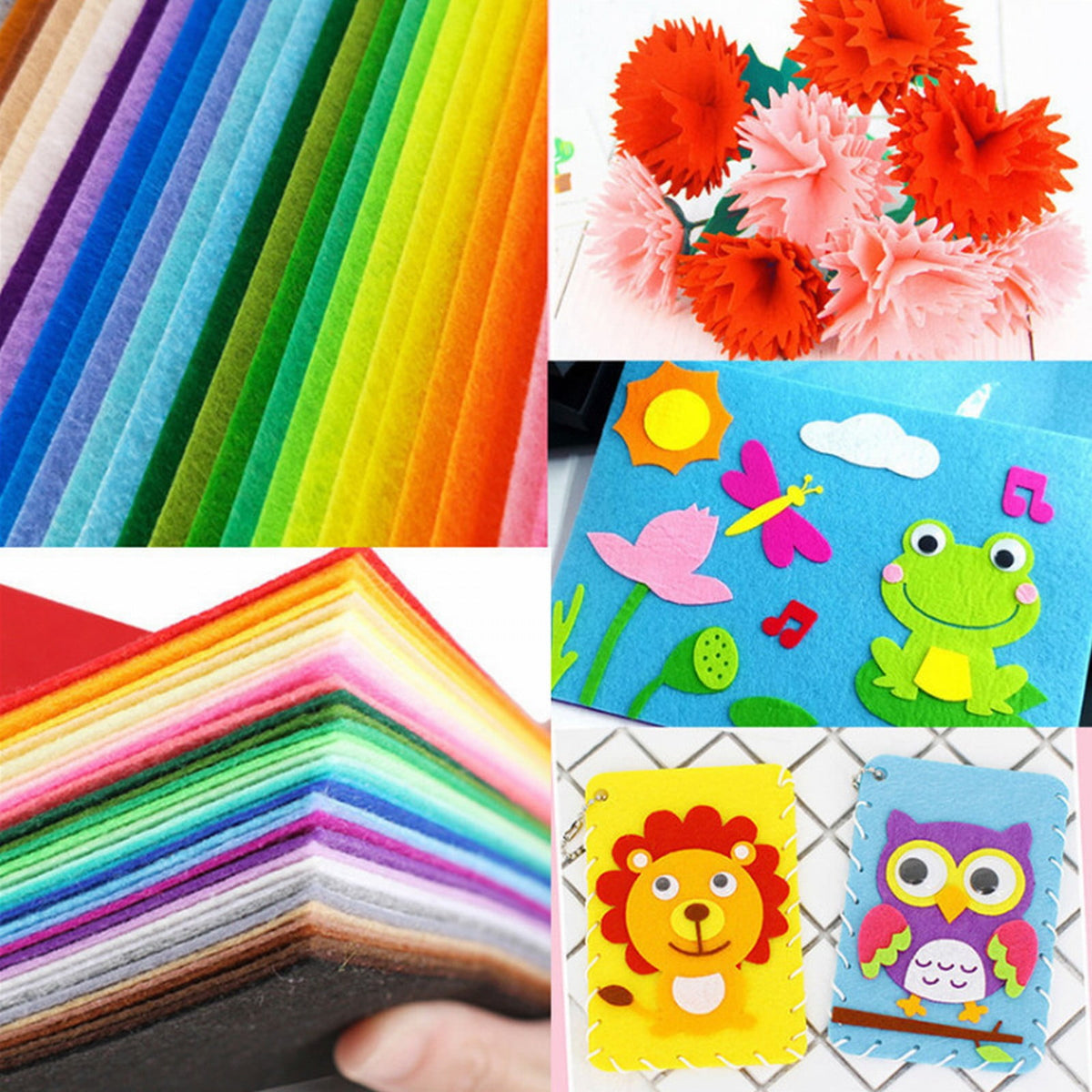 Soft Nonwoven Felt Squares, 40 Assorted Color Sheets 5.9 x 5.9 Inches for Sewing and Kids Crafts - Image 5
