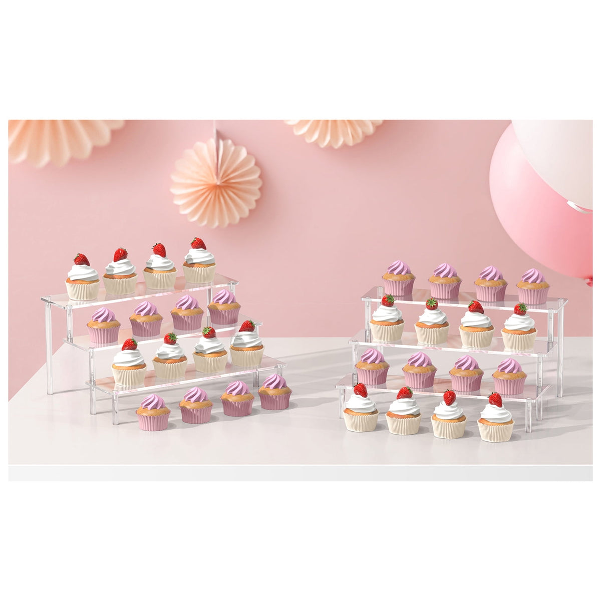 Clear Acrylic Riser Shelf, One-Tier Tabletop Stand for Spices, Snacks and Tableware - Image 5