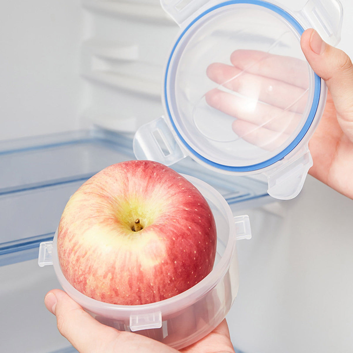 Round Produce Keeper for Onions, Tomatoes and Lemons, Compact Fridge Storage Container - Image 3