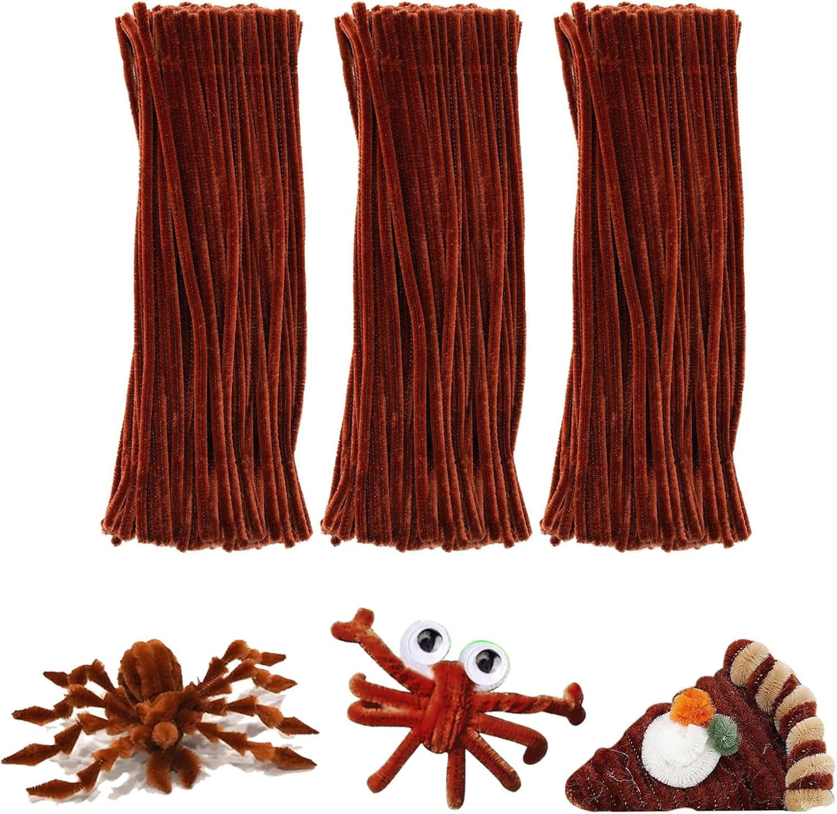 Solid Color Chenille Pipe Cleaners, 100 Bendable Craft Stems for Kids Arts and Decorations - Image 3
