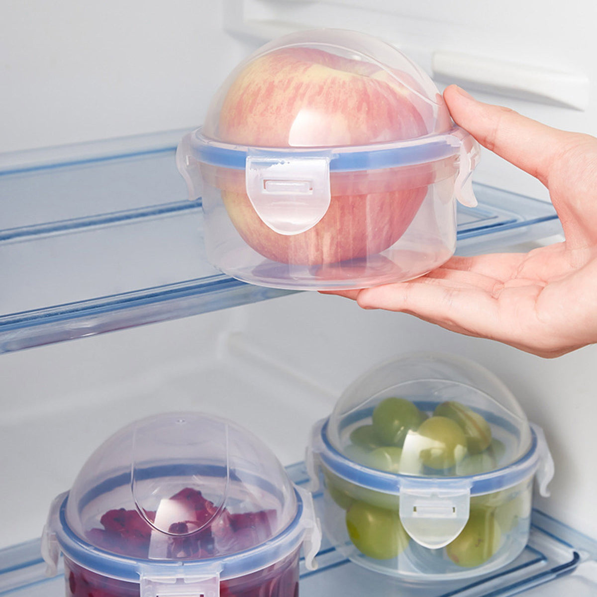 Round Produce Keeper for Onions, Tomatoes and Lemons, Compact Fridge Storage Container - Image 6